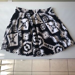 Tribal Print Skater Skirt